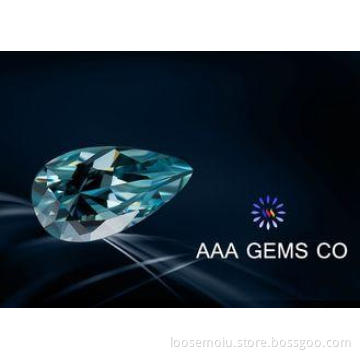 Forever Brilliant Pear Shaped Moissanite In Light Blue 2.5